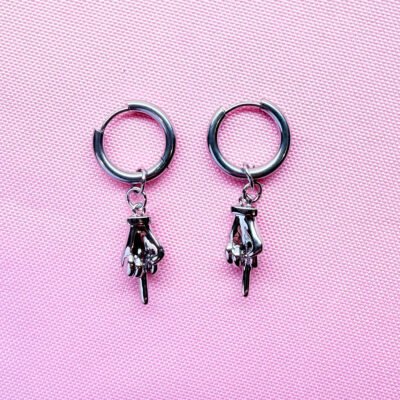 With All Due Respect Silver Earrings