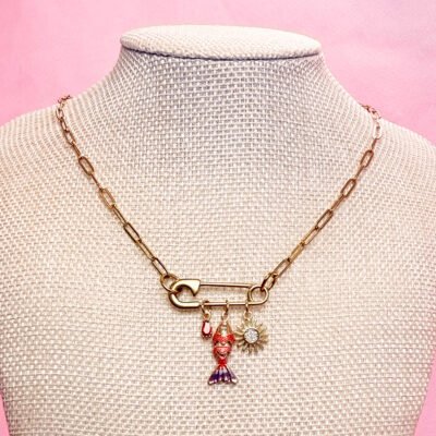 Scales & Shine Pin Necklace